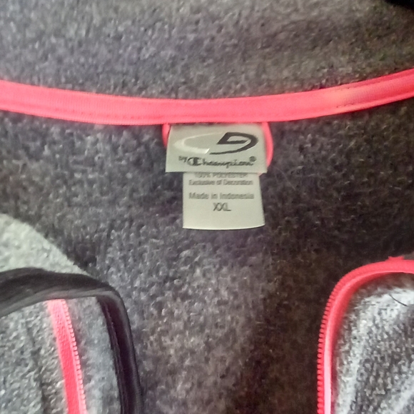 Pink and gray NWOT Champion fleece zipup xxl - Picture 4 of 5